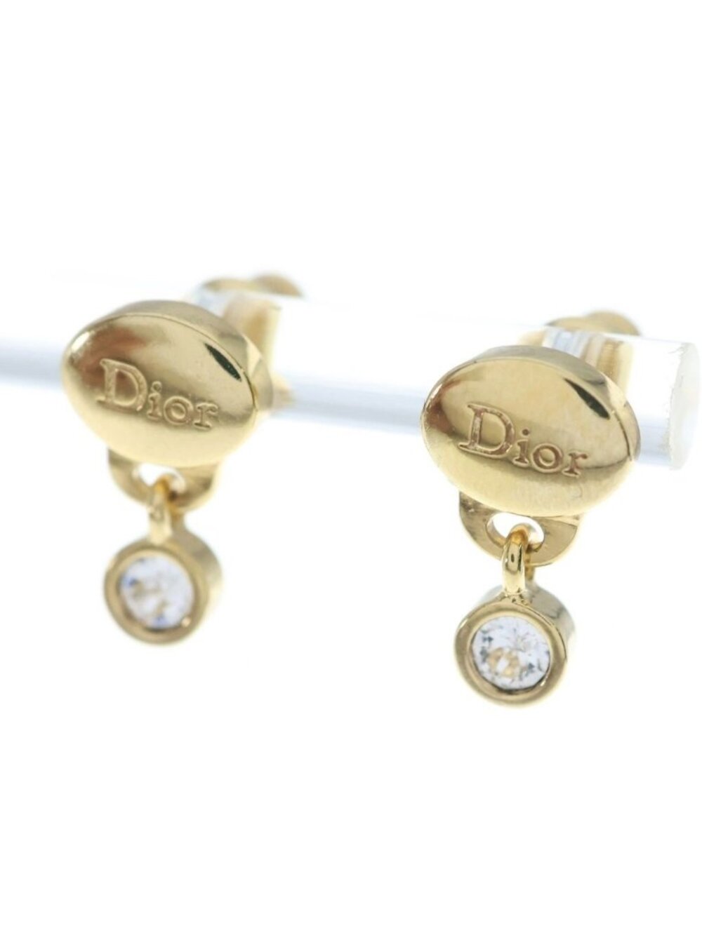Dior Signature Crystal Earrings Gold
